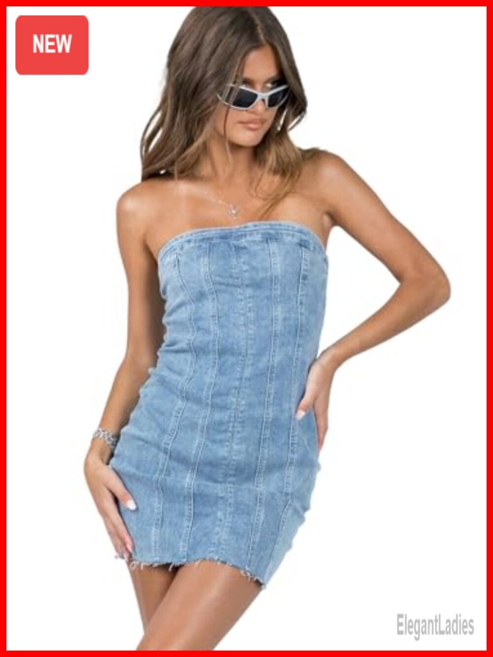 Strapless Mini Dress Slim Fit Bodycon Party Zipper Back